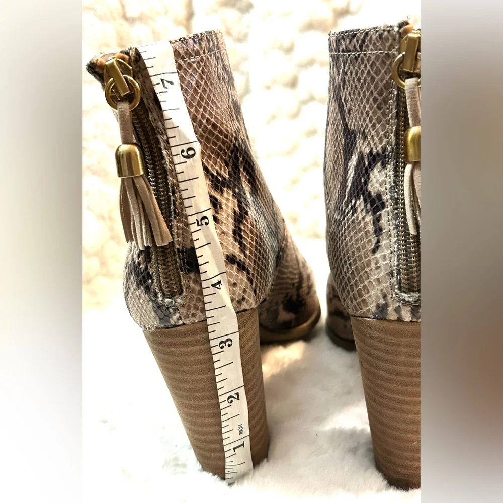 Anne Klein snakeskin chunky block heel ankle booties women’s size 7.5M - Picture 7 of 12